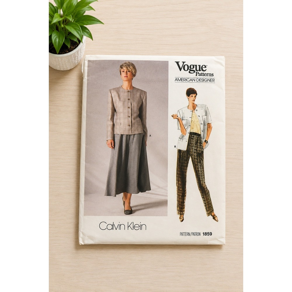 Vogue 1859 Calvin Klein Uncut Vintage Designer Sewing Pattern Minimalist Style